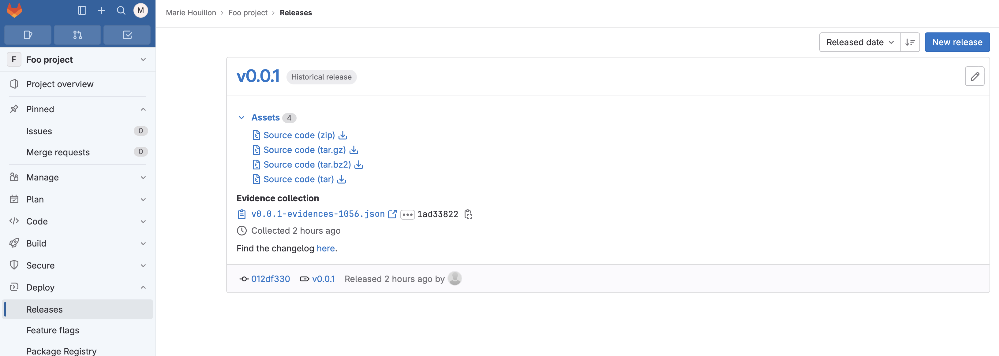 Release on GitLab