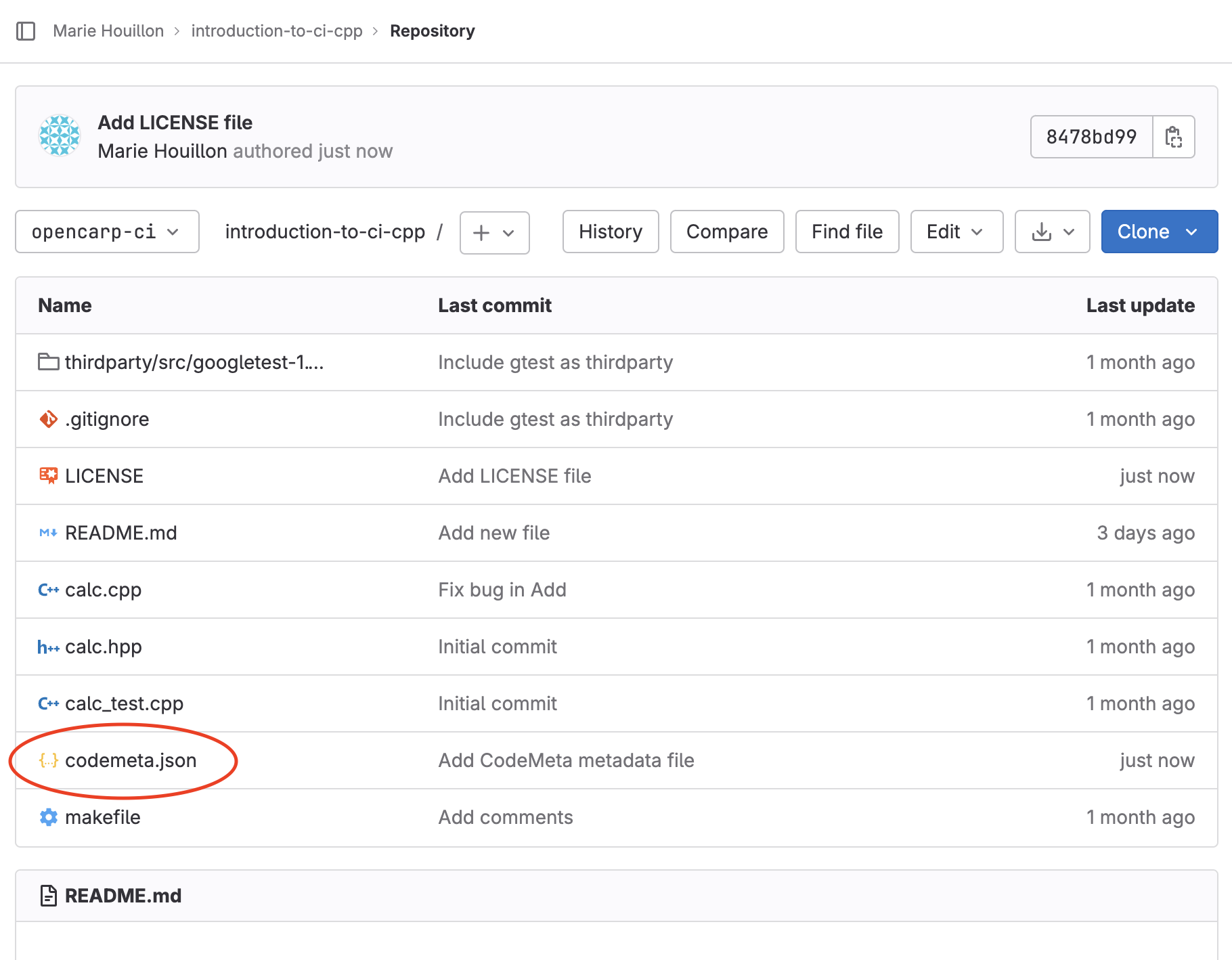 Repository with codemeta.json